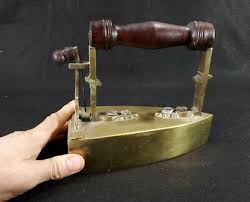 Antique Brass Slug Iron with Wood Handle - Marked #3 | eBay