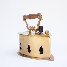 Vintage Brass Coal Iron 1920s With Wooden Handle - Etsy