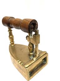 Antique England Solid Brass Iron. Coal Heated Box Iron ...