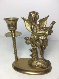 Vintage Brass Nymph Angel Candle Holder 6.5” Home Lighting ...