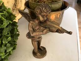 Vintage Brass Cherub - Brass Cherub Angel Statuette - Brass ...