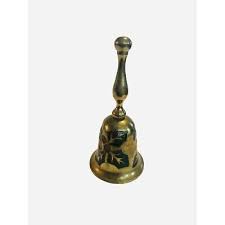 Vintage Brass Hand Bell Enameled Holly Christmas Decor | eBay