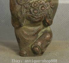 3'' Old Chinese Dynasty Bronze Fengshui Money Wealth Yuanbao God Mammon Statue | eBay
