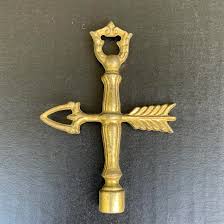 Vintage Brass Bouillotte Lamp Shade Finial With Arrow | Chairish