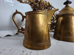 Antique / Vintage Brass Art Ware Creamer Pitcher & Sugar Bowl 2 Piece Set Brass and Tin Lined - Etsy Israel