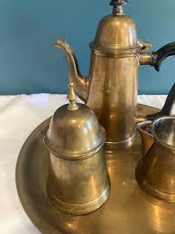 Mid-Century Brass Coffee Service Set- 4 Pieces | Chairish
