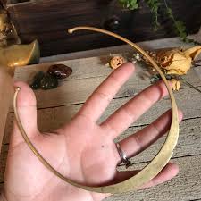 Vintage Artisan Brass Collar Necklace - Etsy