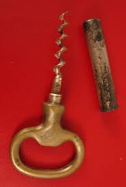ANTIQUE CORK SCREW WINE LIQUOR BOTTLE CORK OPENER BRASS WITH ...