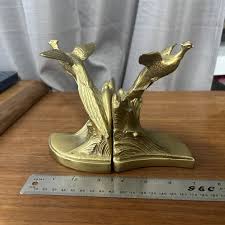 VINTAGE PHEASANT BIRD BOOKENDS PM CRAFTSMAN BRASS FINISH ...