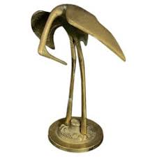 Art Deco Cast Iron Stork Bird Ashtray Smoking Stand Crane Heron by Sandel For Sale at 1stDibs