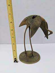 Vintage/Mid Century Modern Brass Egret Heron Crane Figurine EUC | eBay