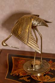 Lot - Larry Flynt Late 20th Century: Pair of Brass Crane Figures