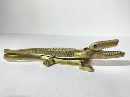 Vintage Brass Crocodile Nutcracker Mid-century 6 1/2" Long Blue Eye - Etsy Ireland