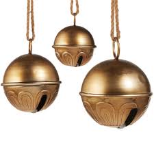 Raz 5", 7", or 8" Gold Sleigh Bell Christmas Ornament | Raz ...