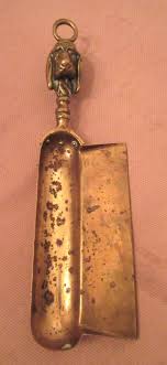 quality antique solid brass figural dog handle table ...