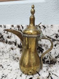 Vintage Dallah Coffee Pot Brass Arabic Islamic Middle Eastern | eBay