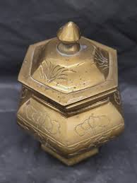 Brass Lidded Urn--Etched Asian Brass Ginger Jar hand made 6.5 inch # 4138 | eBay