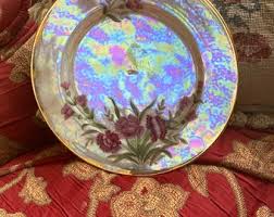 Whimsical Iridescent Carnation Floral January Plate - Etsy