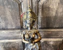 Large Brass Namaste Lady Statue: Indian Art Decor (29"h) - Etsy