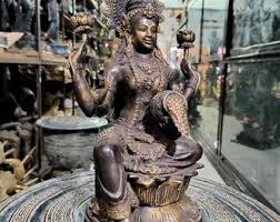 Bronze Lakshmi Goddess, Sri Lakshmi, Bronze Hindu God ...