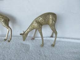 SET OF 2 ~BRASS METAL [ BUCK AND DOE DEER ] FIGURINES~NICE!!!! | eBay