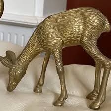 Accents | Vintage Brass Deer Reindeer Figurines Set Of 2 | Poshmark