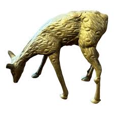 Mid Century Modern Brass Deer Sculpture | Chairish