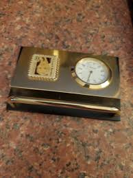 Vintage Milton S. Hershey Commemorative Postage Stamp Clock Business Card Holder | eBay