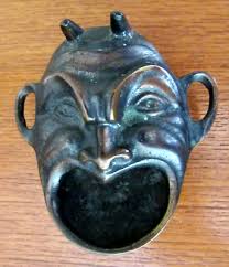 Vintage Bronze Devil Gargoyle Face Ashtray Sculpture-Large 3.25" - Rare Unique | eBay