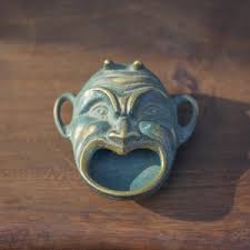 Devil's Head Brass Ashtray, Verdigris Patinated Brass Incense Burner, Collection, Ashtray - Etsy