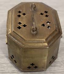 Vintage '70s Brass Trinket Incense Octagon Box~Hinged Lid ...