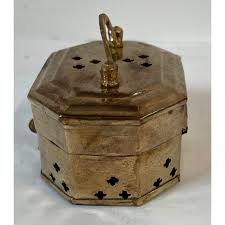 Vintage Pierced Brass Hinged Trinket Box | Chairish