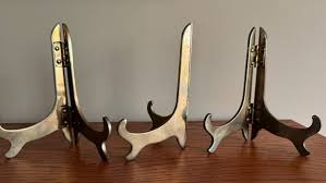 3 Brass Easel Picture Photo Holder Display Stands Decorative Tabletop 5" x 3" | eBay