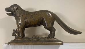 VTG, Antique Cast Iron Brass Tone Heavy Dog Nutcracker Saint ...