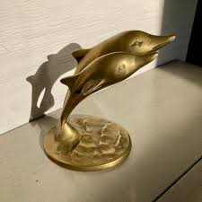 Brass Dolphin Art - Etsy