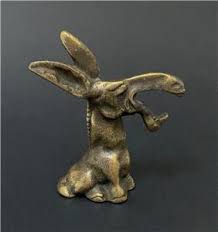 VINTAGE SOLID BRASS LAUGHING DONKEY NOVELTY FIGURAL BOTTLE ...