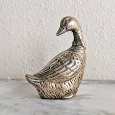 Vintage Carved Brass Duck Goose Figure, Gold Duck Statue Figurine, Duck Desk Décor Cubicle Accessory, Mother Goose Nursery Decor, Duck Gift - Etsy