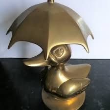 Iconic Large Vintage Solid Brass Standing Duck Figurine With Umbrella - Etsy India