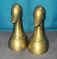 2 Vintage Brass Duck Head Bookends Vintage Brass Home Decor ...