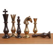 3.6” Regal Curve Brass Chess Pieces – Handcrafted Luxury