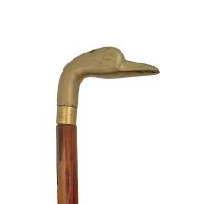 Duck Handle Design on Cane Vintage Metal Shape on Wood ...