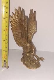 Vtg Solid Brass Bald Eagle Figurine Landing Eagle Statue Wings Spread KGR | eBay
