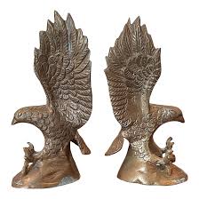Vintage Brass Eagle Bird Bookends | Chairish