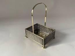 Old Silver Plate Small Basket with Handle For Sale at 1stDibs