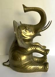 Vintage Brass Elephant | Chairish
