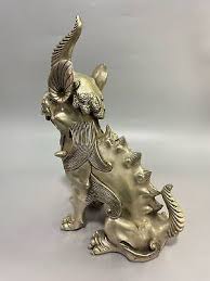 bronze silver plating engraving auspicious good fortune wealth dragon unicorn | eBay
