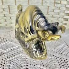 Accents | Mid Century Gold Ceramic Bull With Thermometer No Chips | Poshmark