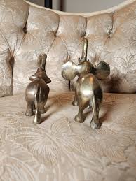 Vintage Brass Elephant Made in India Set of 2 Elephants ...