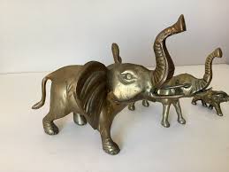 Buy Set of 4 Trunk-up Vintage Elephant Figurines, Retro ...