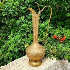 Vintage Brass Pitcher / Cruet Embossed Z.Y. India. World Gift ...